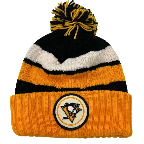 Mitchell & Ness Other - Mitchell & Ness Unisex Yellow Black Knit Pittsburgh Penguins NHL Beanie Hat NWT